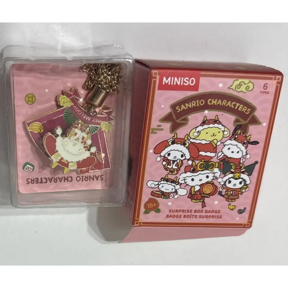2025 Miniso Sanrio Surprise Box Badge My Melody Metal Pin 3D Jewelry Opened‎ Box